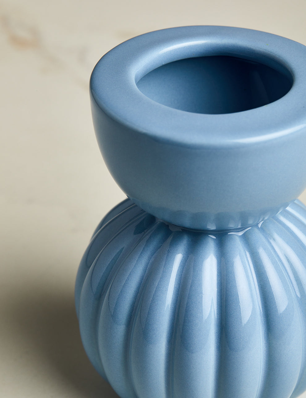 Small Light Blue Stacked Vase