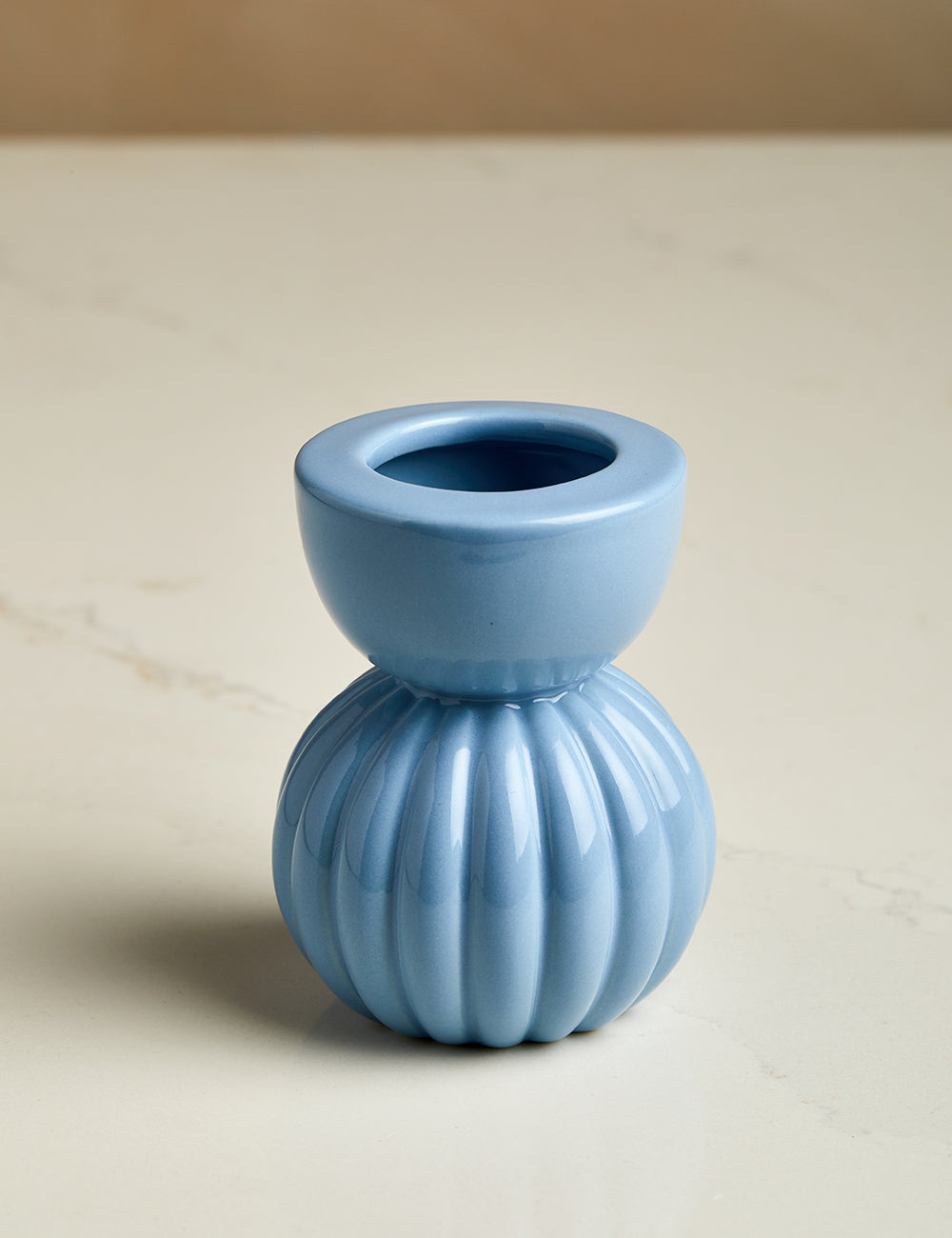 Small Light Blue Stacked Vase