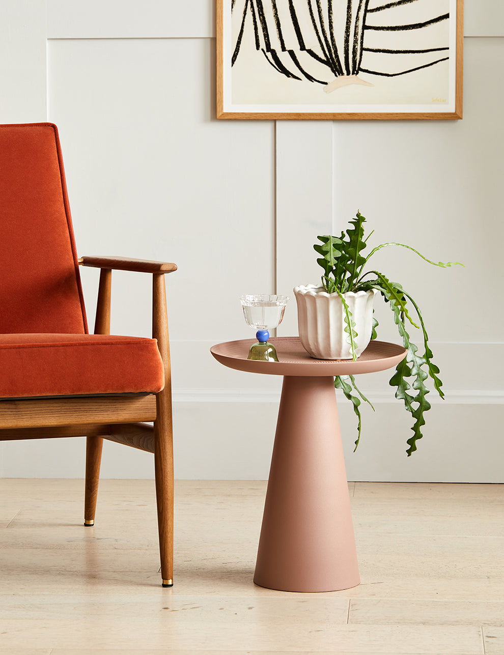 Small Pink Kate Side Table Styled