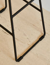 Teak Wood & Steel Bar Stool - Black