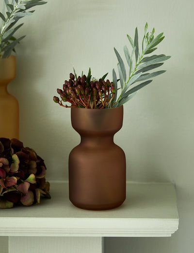Tiny Terracotta Frosted Glass Bud Vase