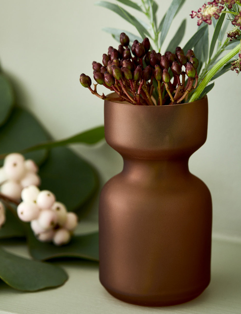 Tiny Terracotta Frosted Glass Bud Vase