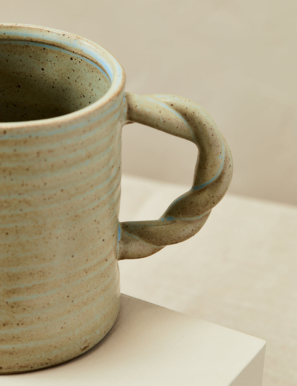 Twisted sandy blue mug