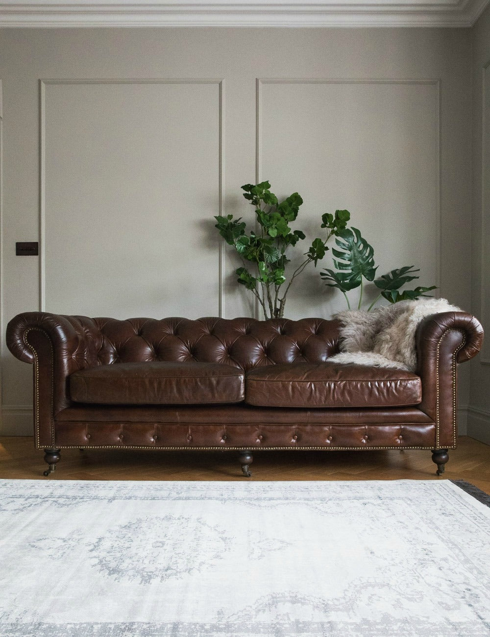 Vintage Leather Chesterfield 3 Seater
