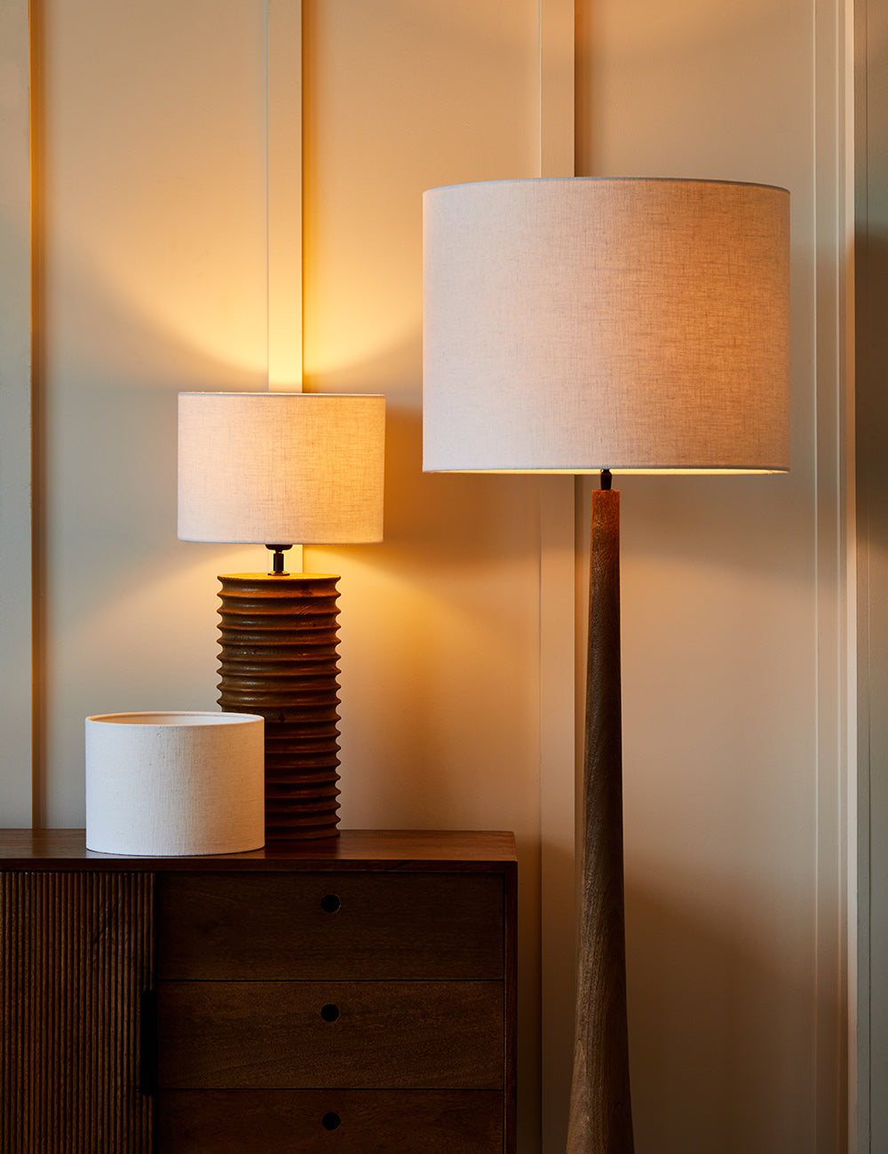 White Linen-Mix Lamp Shade - Three Sizes Available