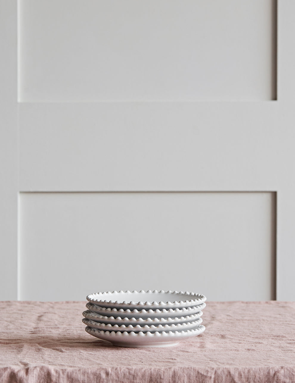 White Pearl Stoneware Side Plate Stacked