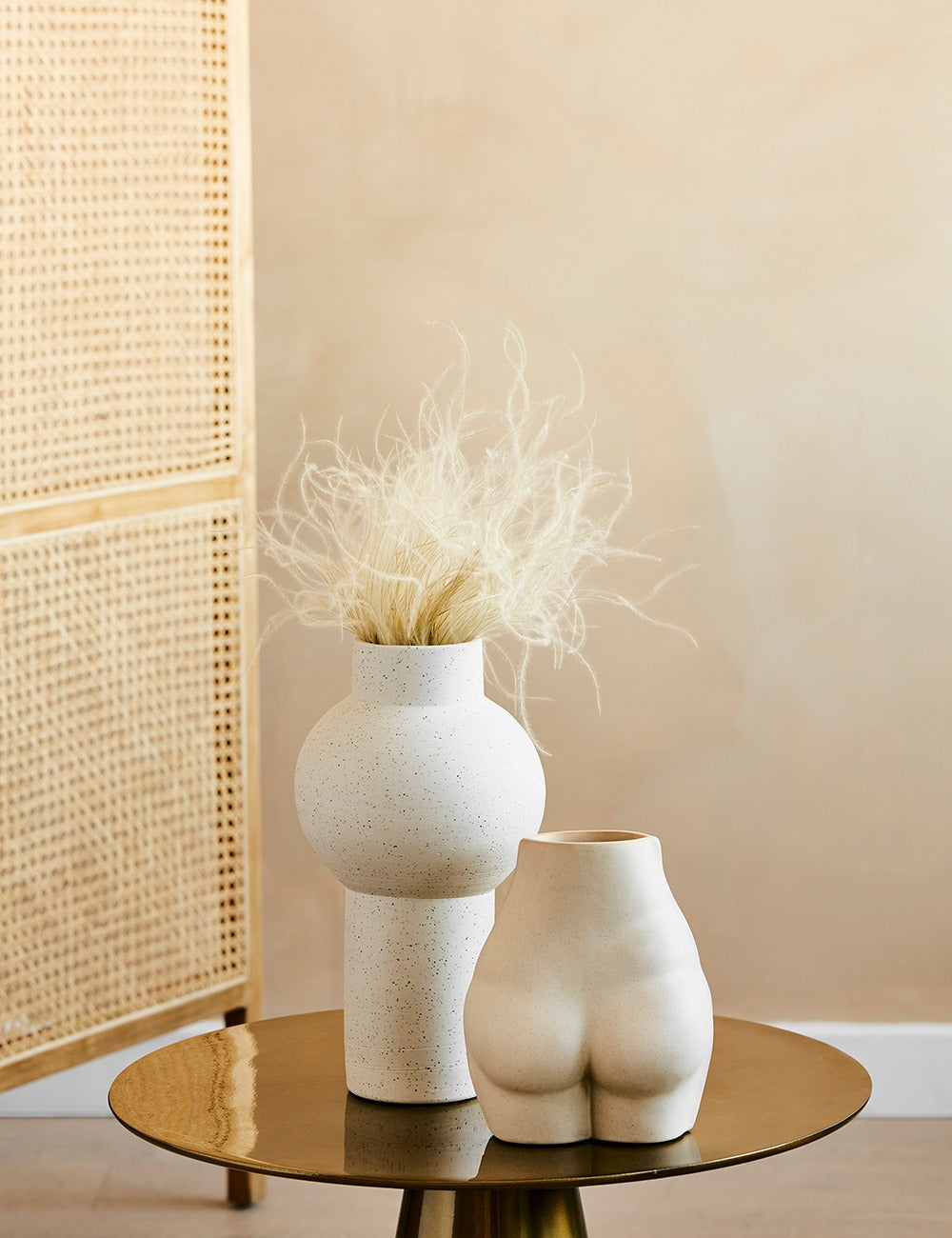White Speckled Clay Vase

