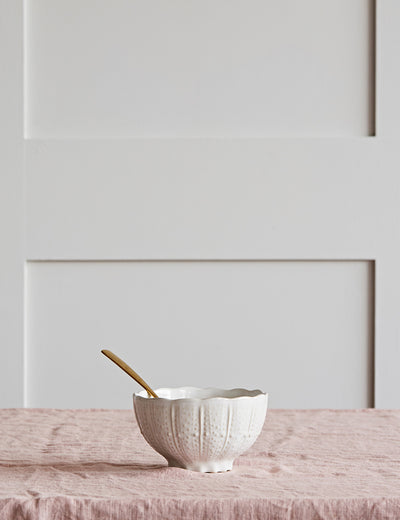 White Stoneware Textured Cereal Bowl