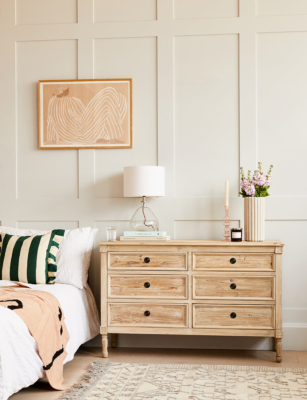 White Wash Chest of Drawers | Rose & Grey