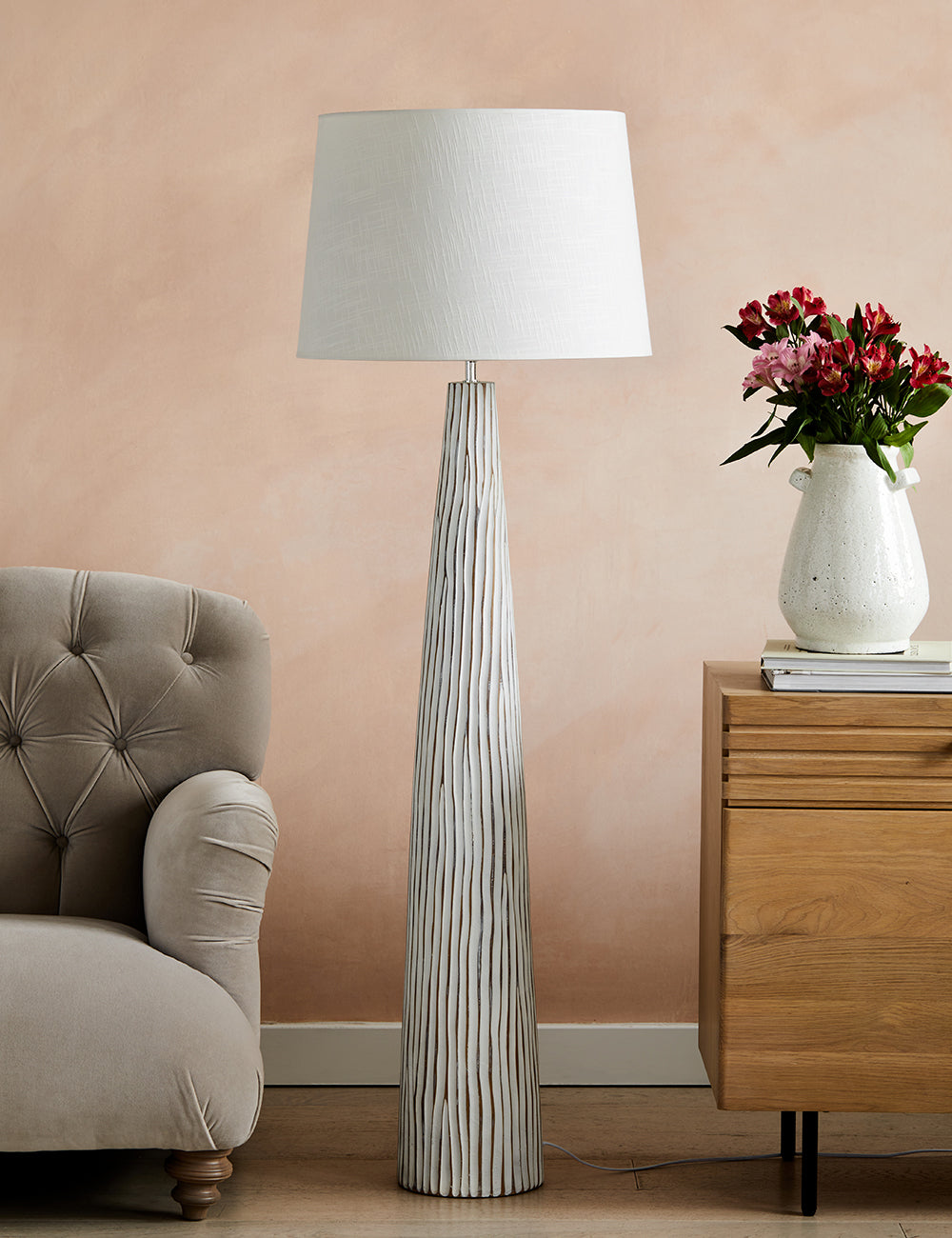 Grey and shop white floor lamp